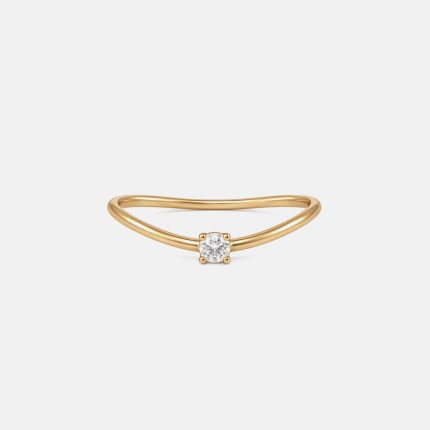 ANIMA ANELLO ONDA CON DIAMANTE CT 0,01 IN ORO GIALLO