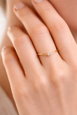 Foto anello Anima onda con diamante 0,01 ct oro giallo