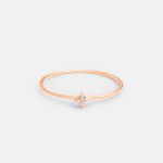 Anello Anima rigido castone rombo con diamante in oro rosa