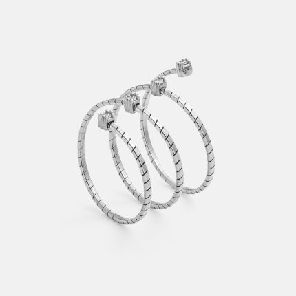 Anello spirale Origini quattro diamanti in oro bianco