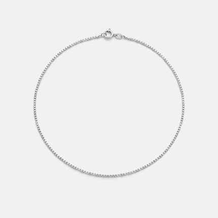 Collana con moschettone 40 cm in oro bianco