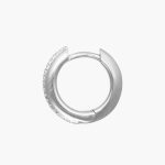 Orecchino cerchio con piccoli diamanti Oro Giallo - laterale