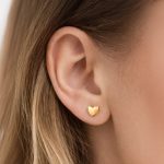 Orecchino Anima cuore 3D in oro rosa - foto